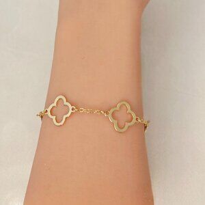14K Gold-Filled Clover Bracelet: Lightweight Lucky Charm